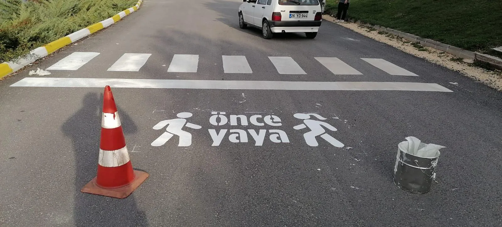 Ankara termoplastik yol çizgisi uygulaması — şerit ve yaya geçidi — Aksoy Trafik